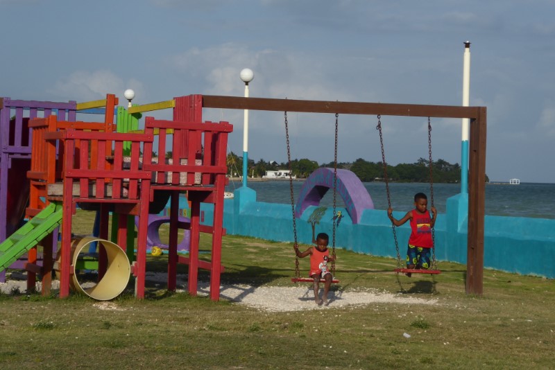 Kinderen op schommel 