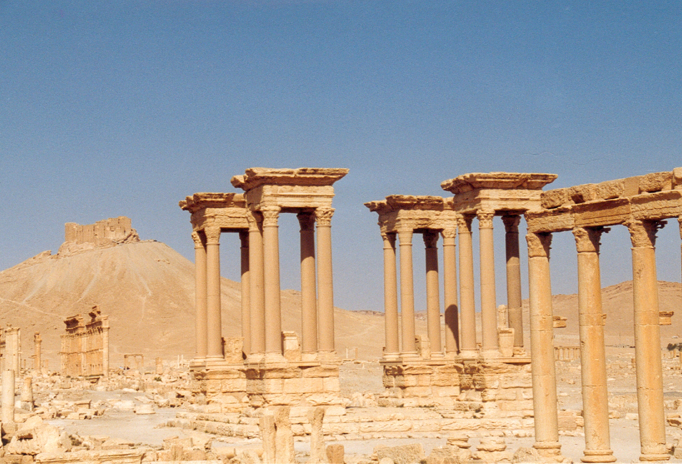 Palmyra De 4 zuilen Syrië